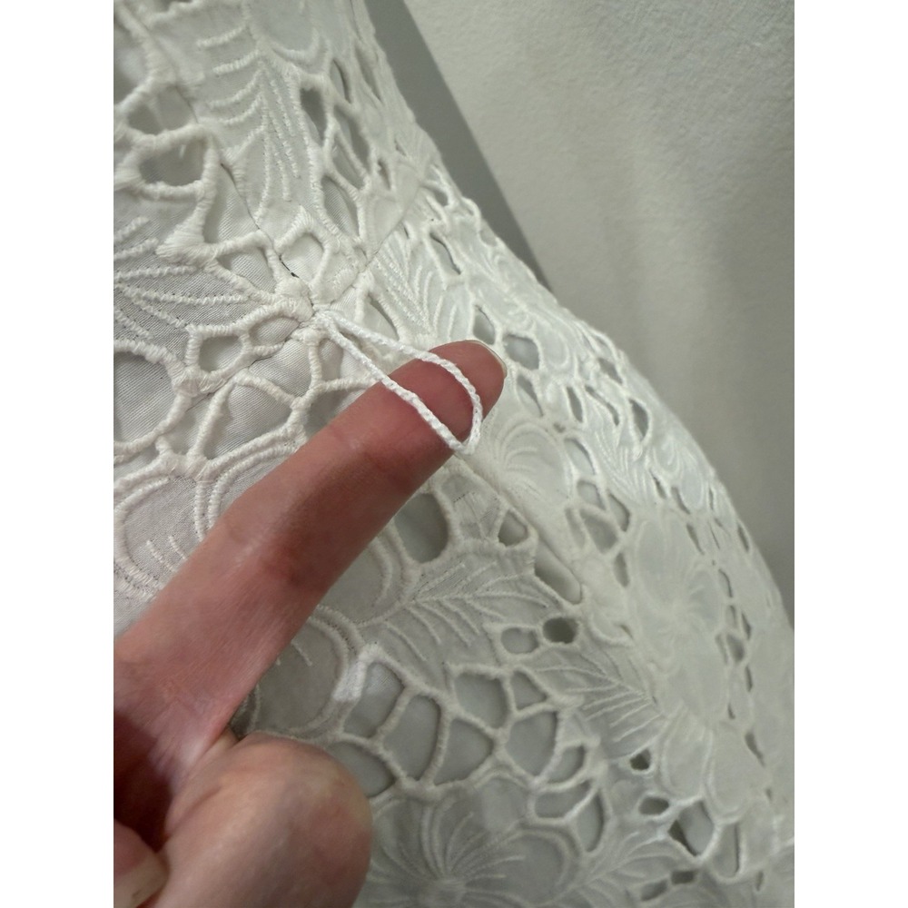 Lilly Pulitzer White Eyelet Strapless Cotton Dress Fit & Flare 6 Resort Wedding - Picture 5 of 6